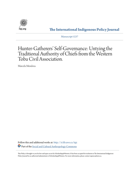 Hunter-Gatherers' Self-Governance: Untying the Traditional Authority Of