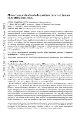 Abstractions and Automated Algorithms for Mixed Domain Finite Element Methods