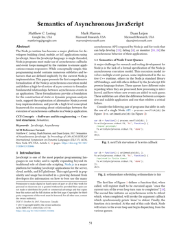 Semantics of Asynchronous Javascript