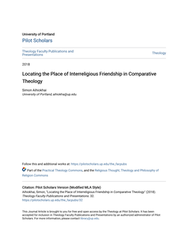 Locating the Place of Interreligious Friendship in Comparative Theology