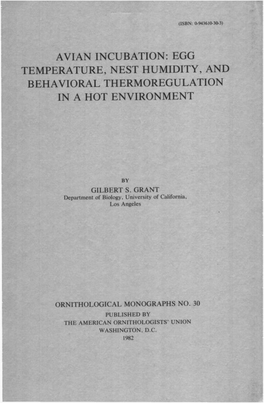 Temperature, Nest Humidity, and Behavioral Thermoregulation in a Hot Environment