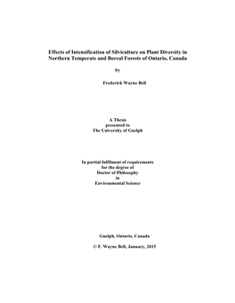 1.4. Northern Temperate and Boreal Forests in Ontario 11 1.4.1