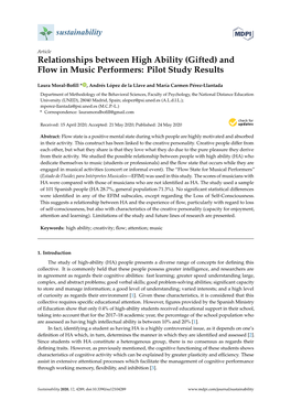Relationships Between High Ability (Gifted) and Flow in Music Performers: Pilot Study Results