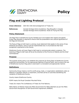 GOV-002-036 Flag and Lighting Protocol