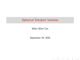 Spherical Schubert Varieties