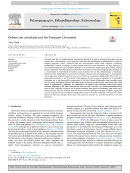 Ordovician Conodonts and the Tornquist Lineament T Jerzy Dzik