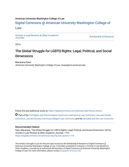 The Global Struggle for LGBTQ Rights: Legal, Political, and Social Dimensions