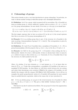 2 Cohomology of Groups