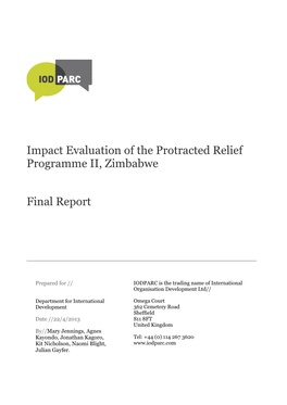 Evaluattion of the Protracted Relief Programme Zimbabwe
