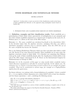 Finite Semifields and Nonsingular Tensors