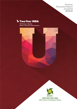 Two-Year MBA IIM Udaipur's Flagship Master of Business Administration Letter from Auditor Batch Demographics