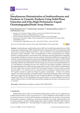 Simultaneous Determination of Isothiazolinones