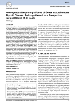 Heterogenous Morphologic Forms of Goiter in Autoimmune Thyroid Disease