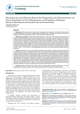 Monteleucast and Zileuton Retard the Progression of Atherosclerosis Via Down Regulation of the Inflammatory and Oxidative Pathwa