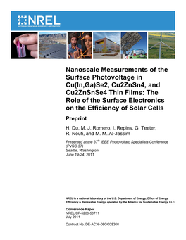 Nanoscale Measurements of the Surface Photovoltage in Cu