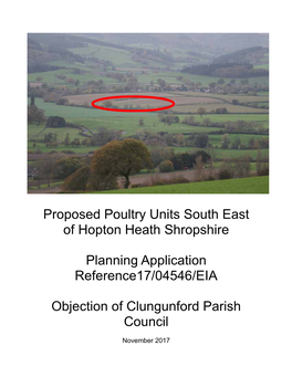 Proposed Poultry Units South East of Hopton Heath Shropshire Planning