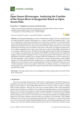 Open Source Riverscapes: Analyzing the Corridor of the Naryn River in Kyrgyzstan Based on Open Access Data