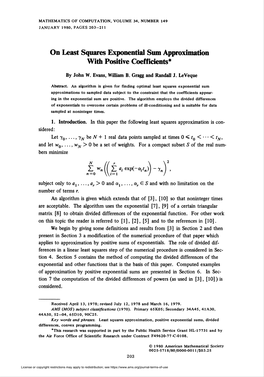 On Least Squares Exponential Sum Approximation with Positive Coefficients*