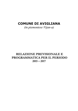 COMUNE DI AVIGLIANA (In Piemontese Vijan-A)