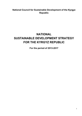 National Council for Sustainable Development of the Kyrgyz Republic