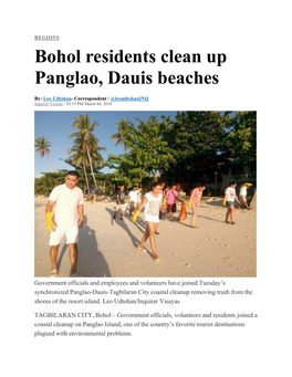 Bohol Residents Clean up Panglao, Dauis Beaches