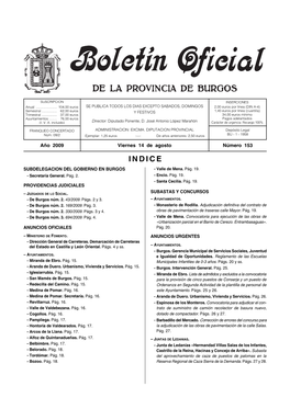 INDICE SUBDELEGACION DEL GOBIERNO EN BURGOS - Valle De Mena