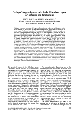 Dating of Neogene Igneous Rocks in the Halmahera Region: Arc Initiation and Development