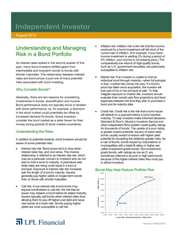 Understanding and Managing Risk in a Bond Portfolio