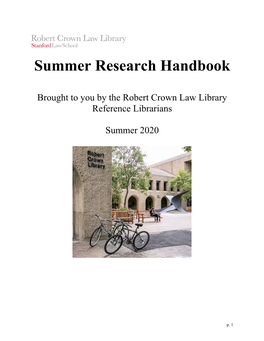 Summer Research Handbook