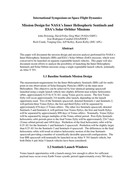 Mission Design for NASA's Inner Heliospheric Sentinels and ESA's