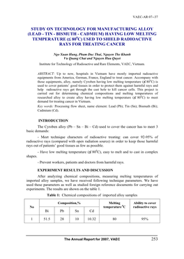 (Lead-Tin-Bismuth-Cadmium) Having Low Melting Temperature