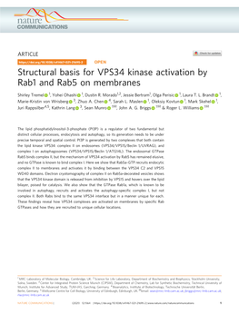 Structural Basis for VPS34 Kinase Activation by Rab1 and Rab5 on Membranes