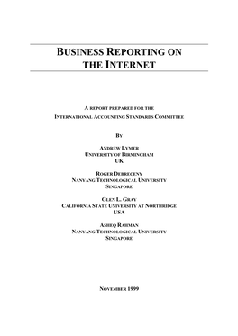 Business Reporting on the Internet