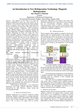 An Introduction to New Refrigeration Technology Magnetic Refrigeration Smt