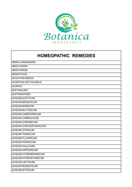 Homeopathic Remedies