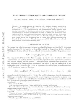 Last Passage Percolation and Traveling Fronts 2