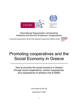 Promoting Cooperatives and the Social Economy in Greece Sep