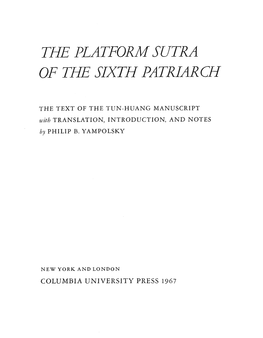 Platform Sutra of the Sixth Patriarch