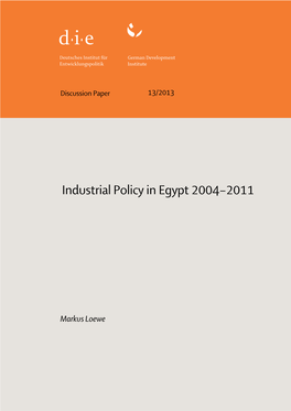 Industrial Policy in Egypt 2004–2011