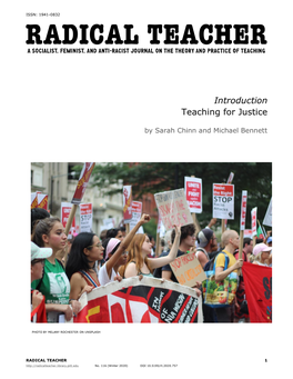 Radical Teacher: a Socialist, Feminist, and Anti-Racist Journal on the Theory and Practise of Teaching