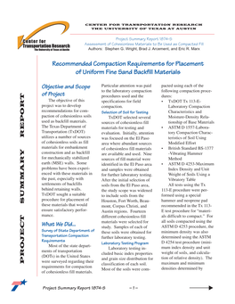 Recommended Compaction Requirements for Placement (1874-S)