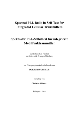 Spectral PLL Built-In Self-Test for Integrated Cellular Transmitters