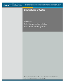 Electrolysis of Water