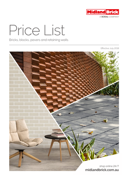 Price List Bricks, Blocks, Pavers and Retaining Walls