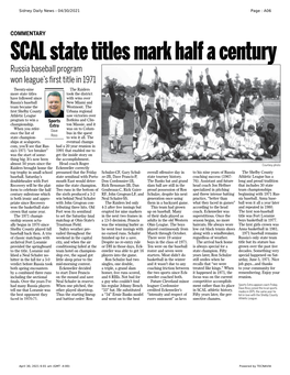 SCAL State Titles Mark Half a Century