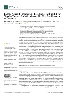 Robotic-Assisted Thoracoscopic Resection of the First Rib for Vascular Thoracic Outlet Syndrome: the New Gold Standard of Treatment?