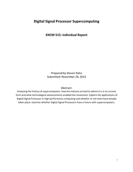 Digital Signal Processor Supercomputing