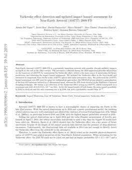 Yarkovsky Effect Detection and Updated Impact Hazard Assessment