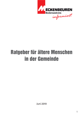 Ratgeber Für Ältere Menschen in Der Gemeinde