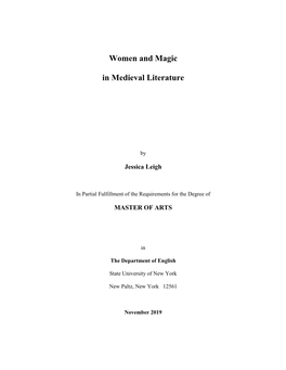 Women and Magic in Medieval Literature